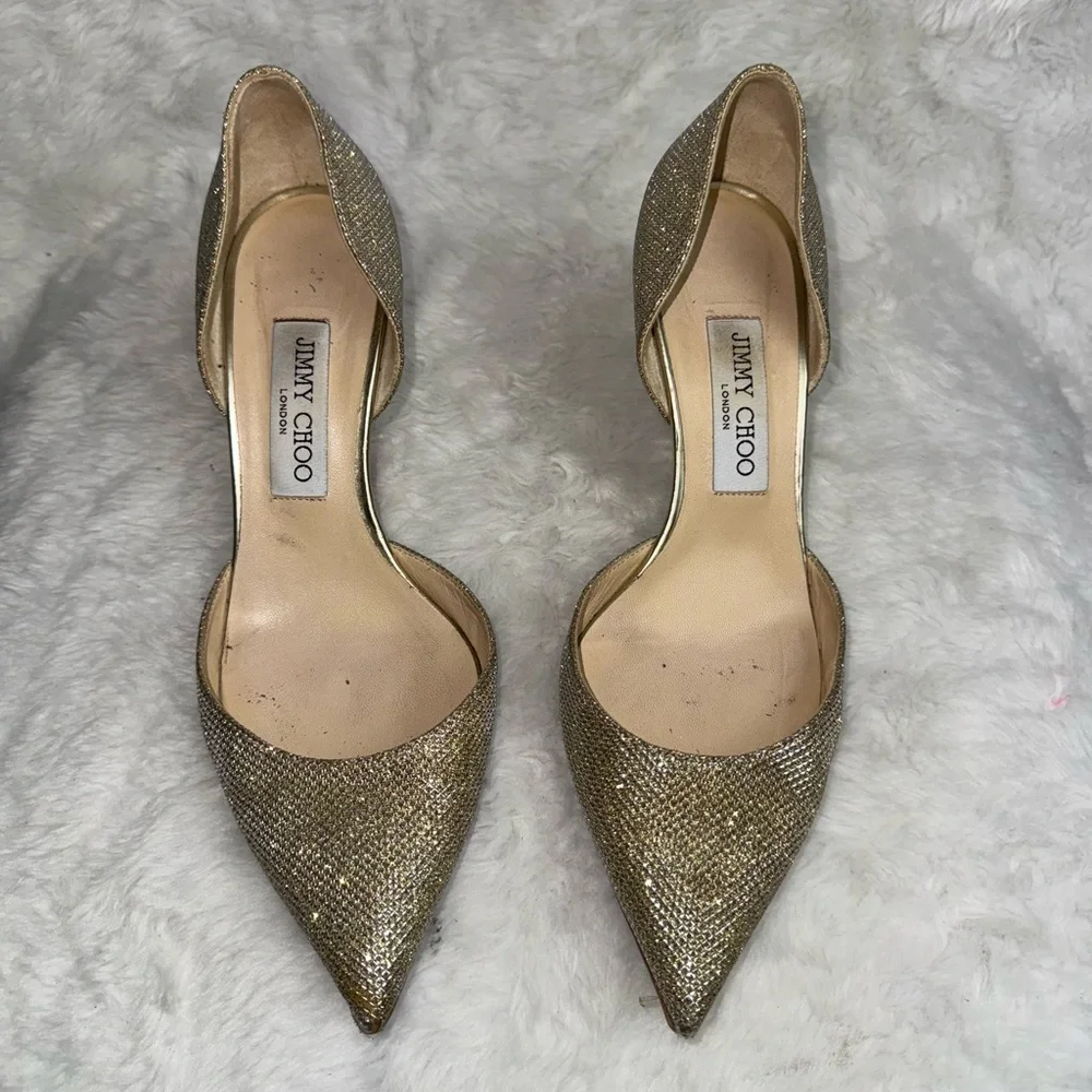 Jimmy Choo Addison 85mm gold goddess heels - Picture 5 of 11